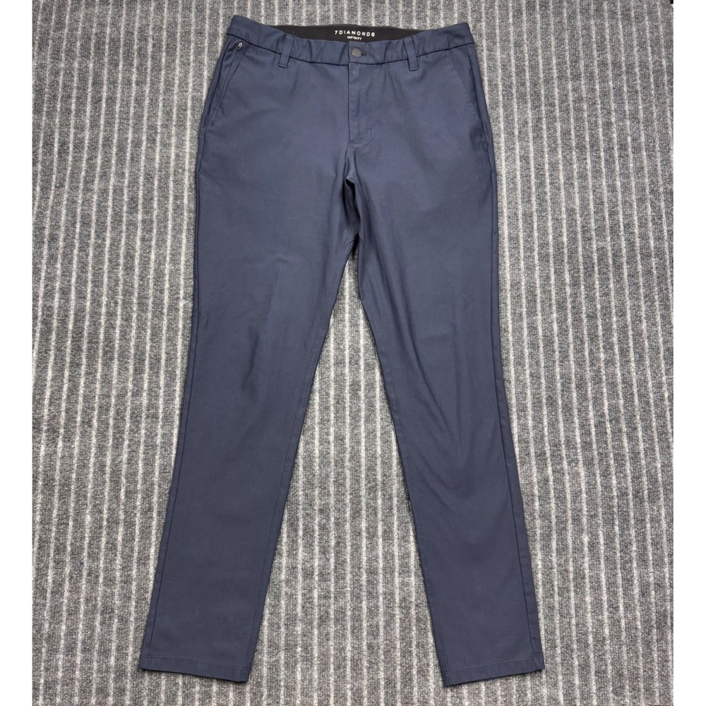7 Diamonds Mens Infinity Chino Pants 32x32 Blue Tech Stretch Trousers